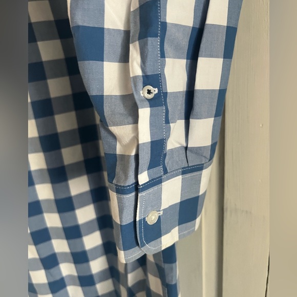 BONOBOS blue gingham button down shirt, slim fit, size Large - Picture 3 of 6